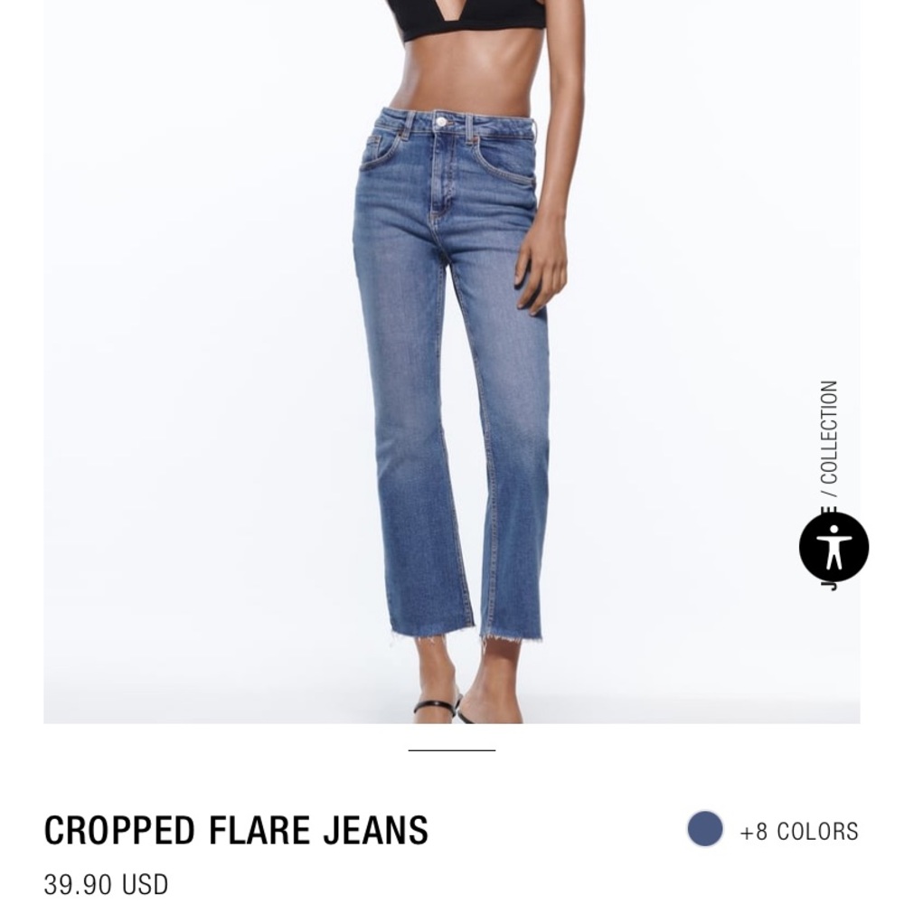 Zara Cropped Flared Jean